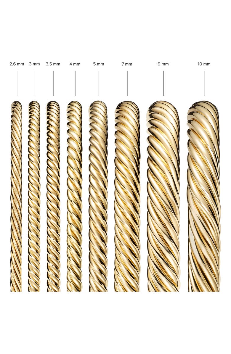 David Yurman Classic Cablespira<sup>®</sup> Station Bracelet in 18K Yellow Gold with Pavé Semiprecious Stones, 3mm, Alternate, color, 18K Yellow Gold