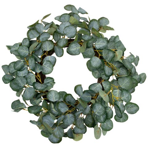 Eucalyptus Leaves Artificial Botanical Spring Wreath - 20"