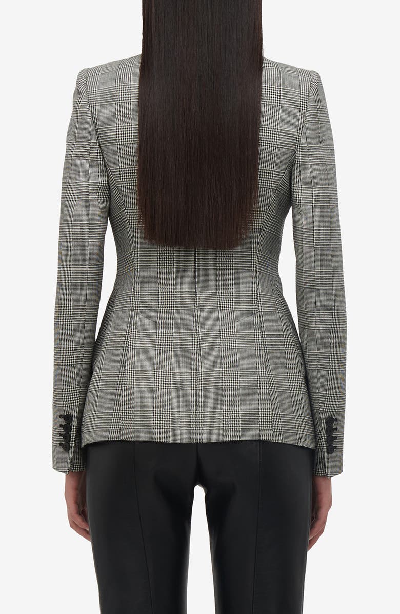 McQueen Prince of Wales Check Tailored Wool Blazer, Alternate, color, 