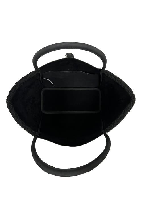 Jelavu Aspen Faux Suede & Faux Shearling Tote In Black