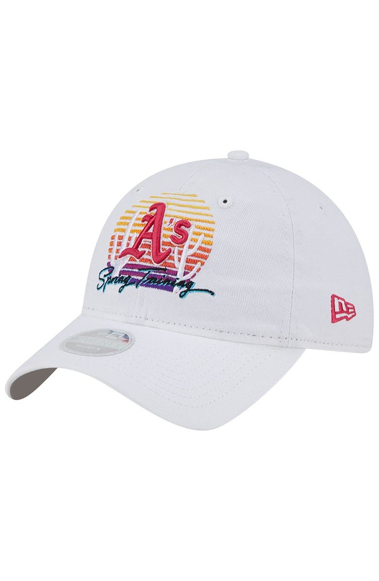 New Era Women's New Era  White Oakland Athletics Spring Training Sunset 9TWENTY Adjustable Hat, Main, color, 