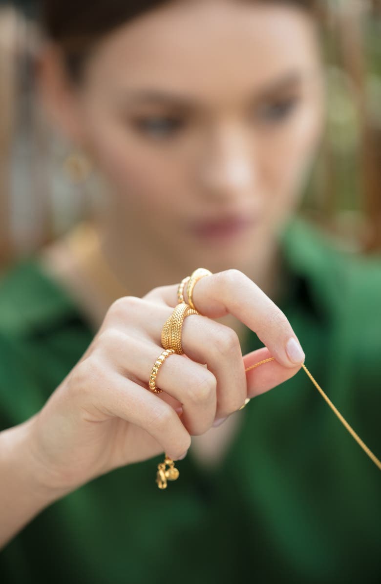 Monica Vinader Heirloom Woven Crisscross Ring, Alternate, color, Yellow Gold