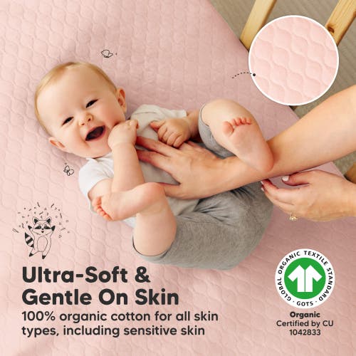 Keababies 2-pack Mavy Protect+ Waterproof Crib Mattress Protector In Mist Rose