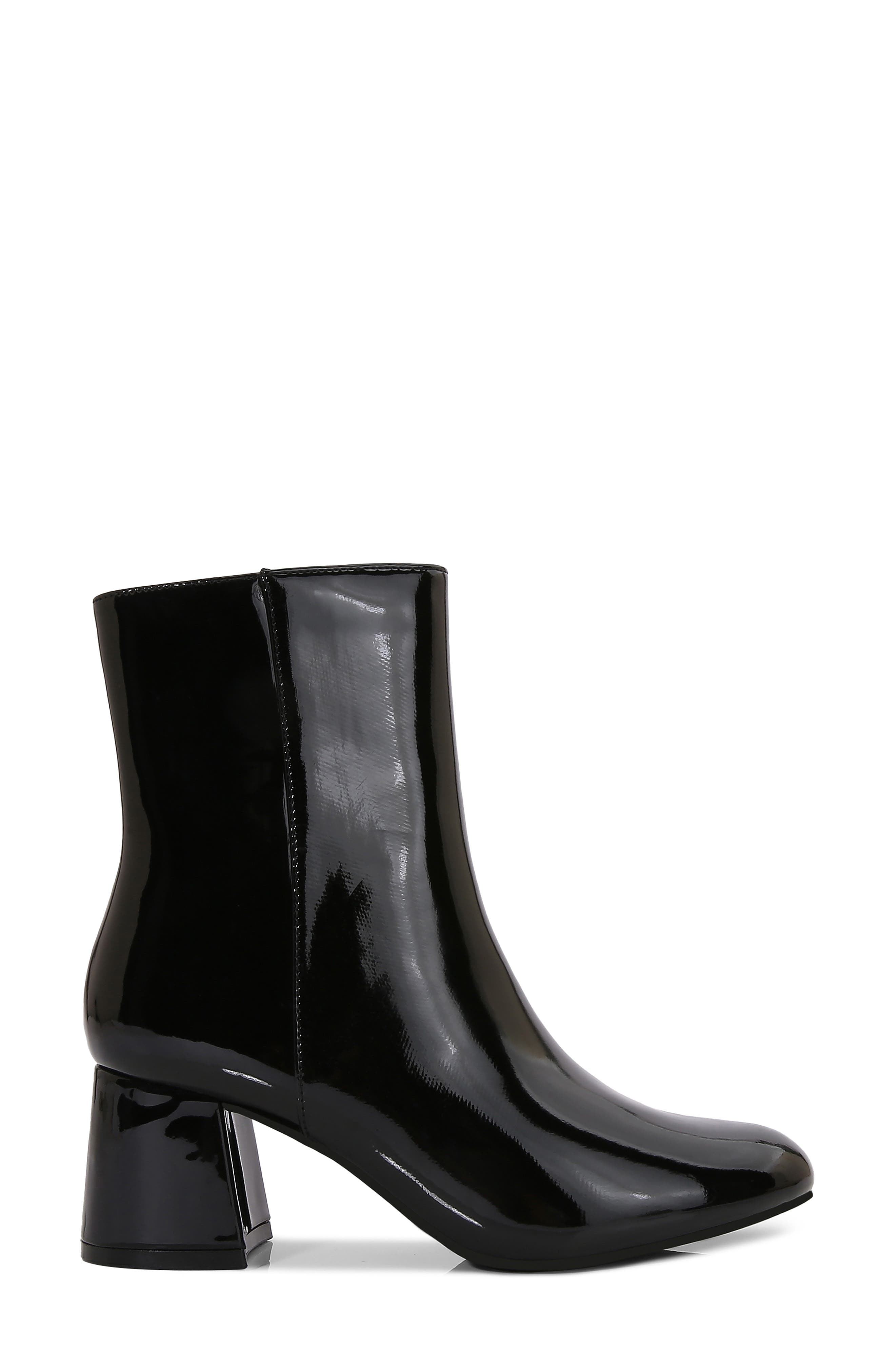 Amora Faux Leather Bootie, Alternate, color, BLACK PATENT