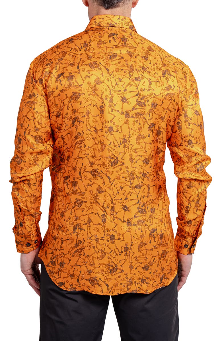 Maceoo Fibonacci Ascension Contemporary Fit Button-Up Shirt, Alternate, color, Orange