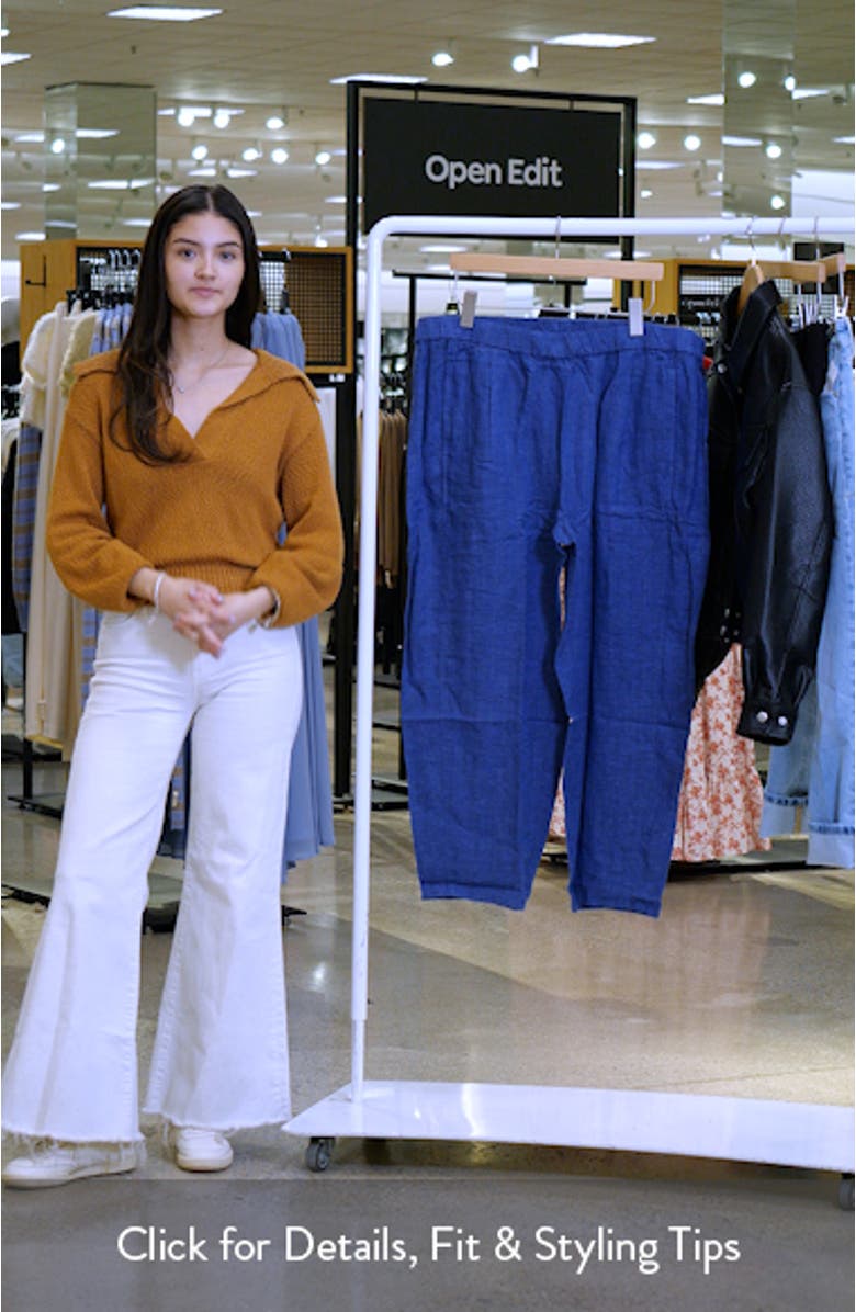 Pleated Organic Linen Lantern Pants, sales video thumbnail