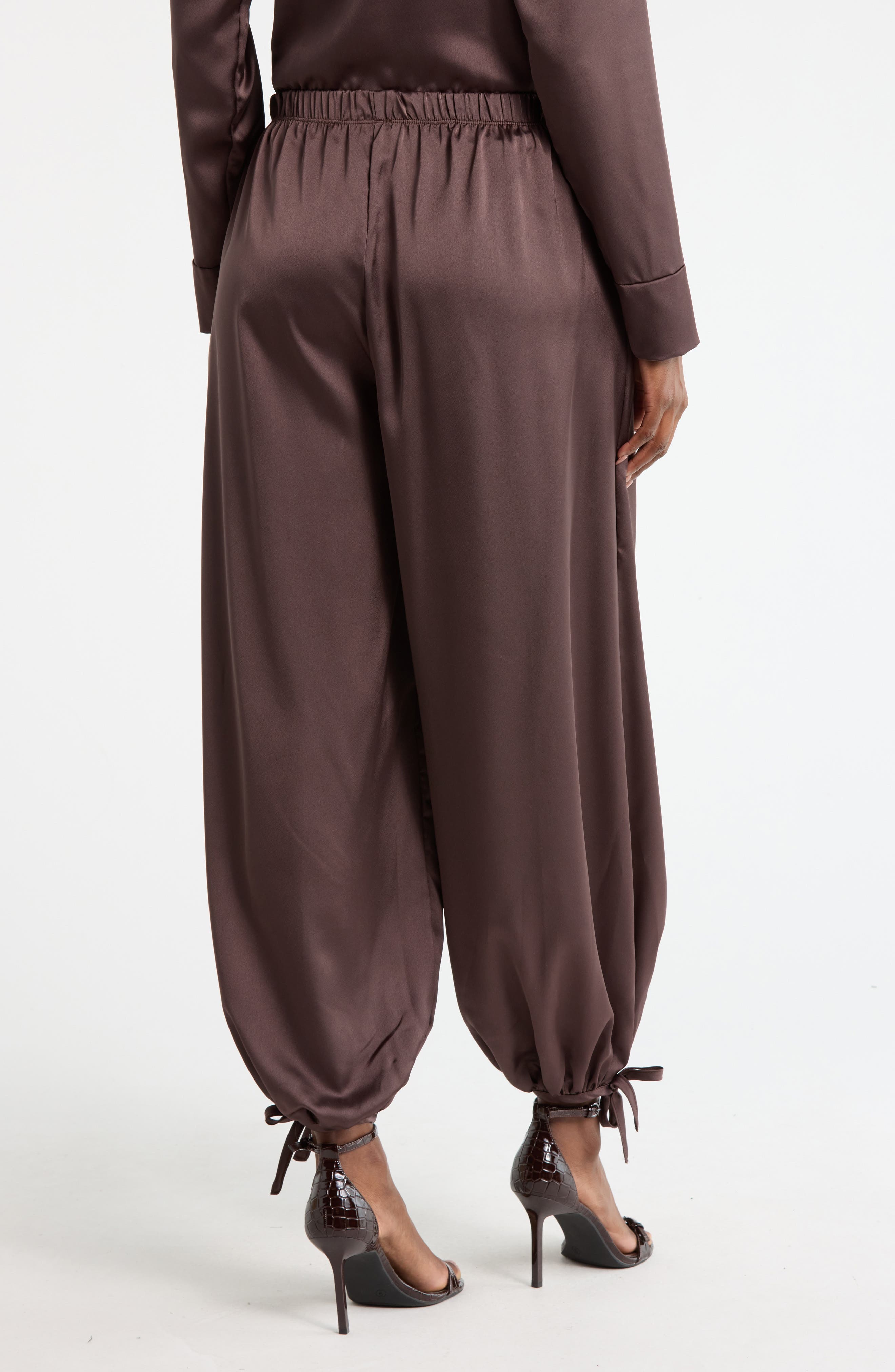 Tie Hem Satin Pants - image 4