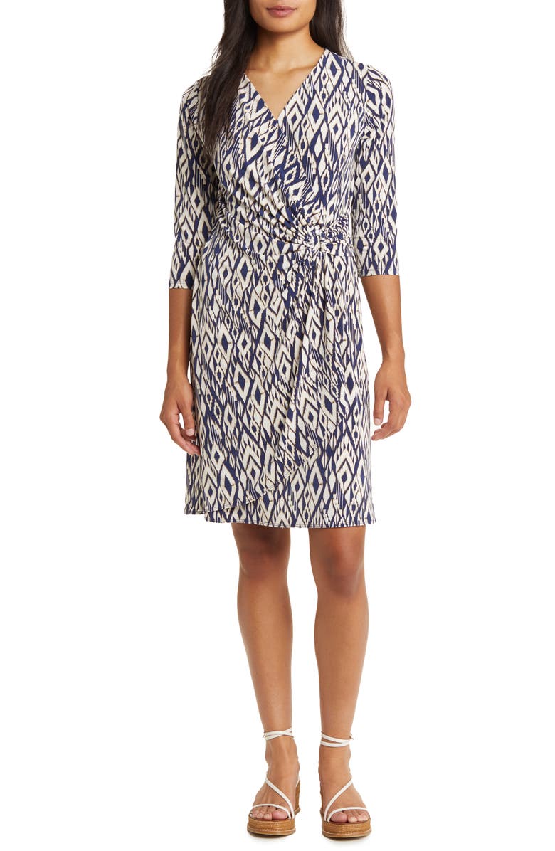 Tommy Bahama Ikat Faux Wrap Dress, Main, color, 