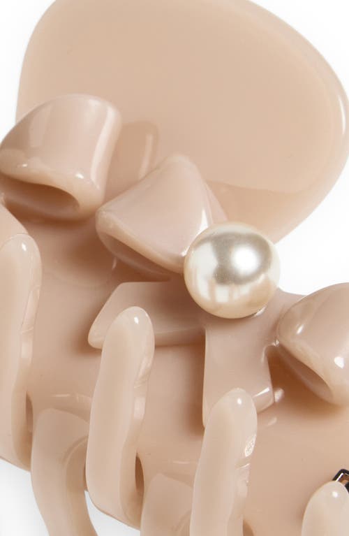 Alexandre De Paris Faux Pearl Claw Clip In Burgundy