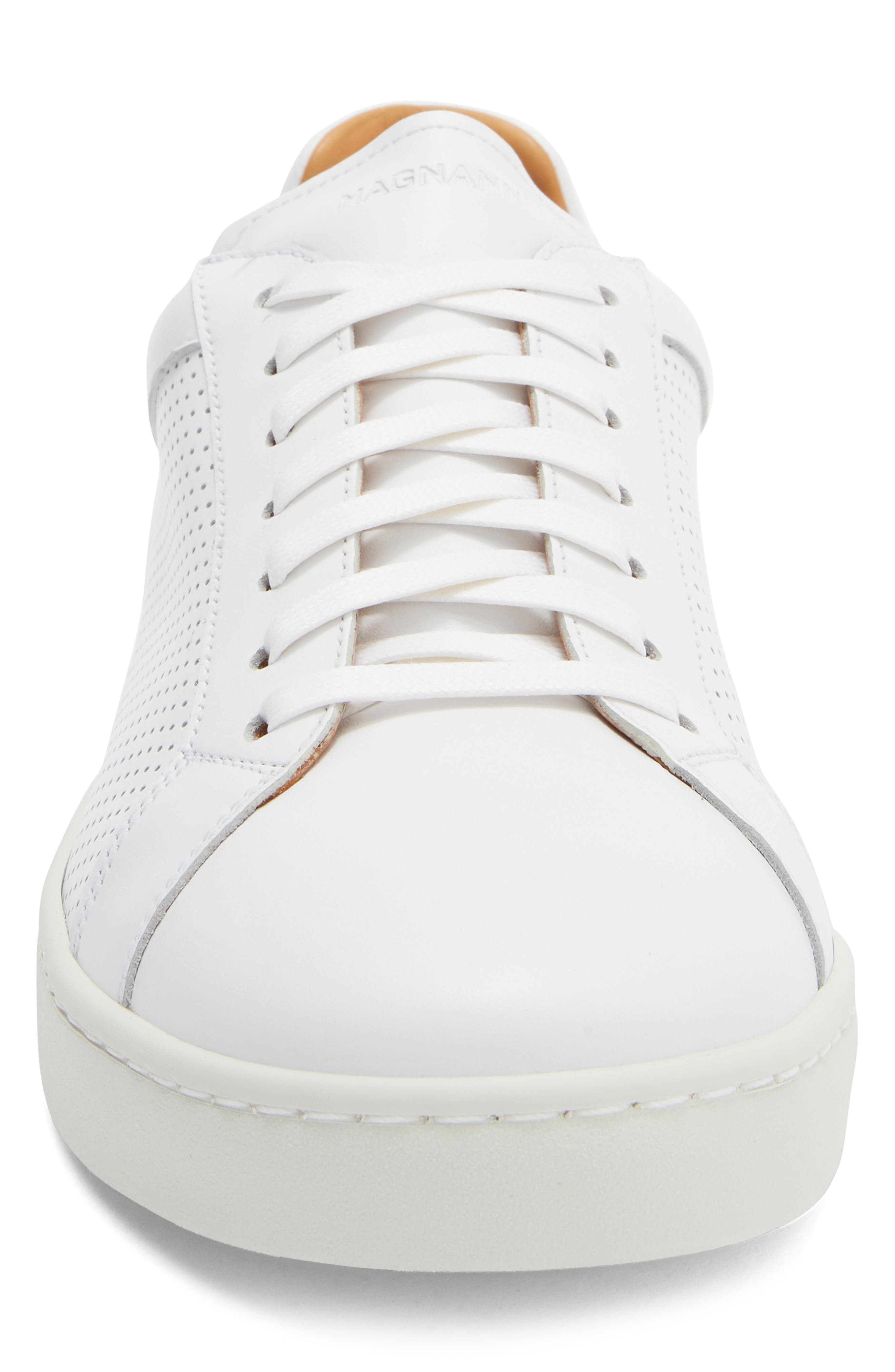 Magnanni Elonso Perforated Sneaker, Alternate, color, White