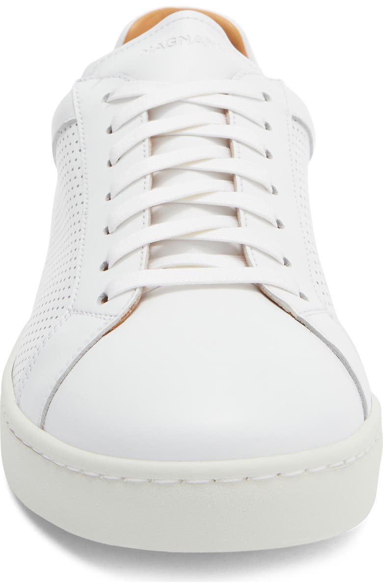 Magnanni Elonso Perforated Sneaker, Alternate, color, White