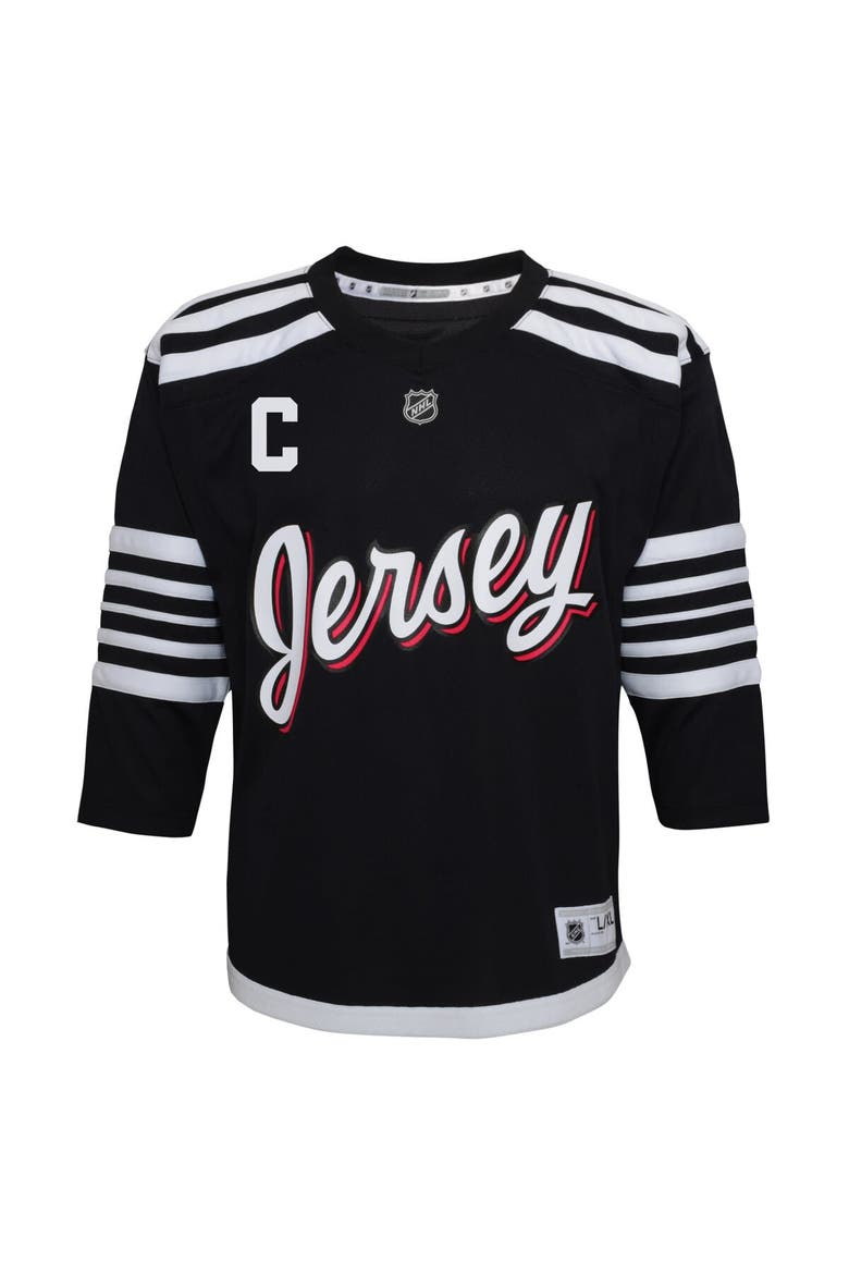 Preschool Nico Hischier Black New Jersey Devils 2021/22 Alternate Replica Player Jersey, Alternate, color, Black
