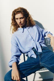 H&M Dolman-sleeved Linen-blend Shirt