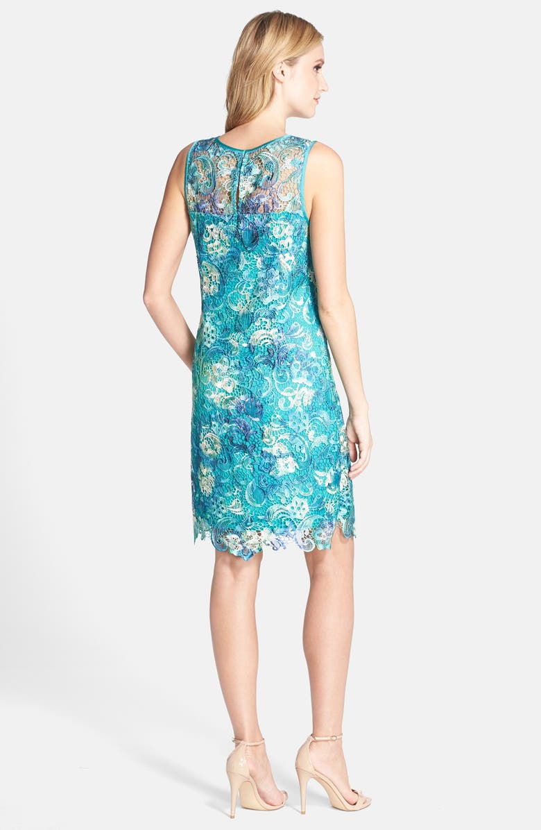 Donna Ricco Tie Dye Lace Shift Dress, Alternate, color, 