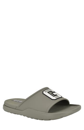 Guess Metzer Slide Sandal In Sage Multi