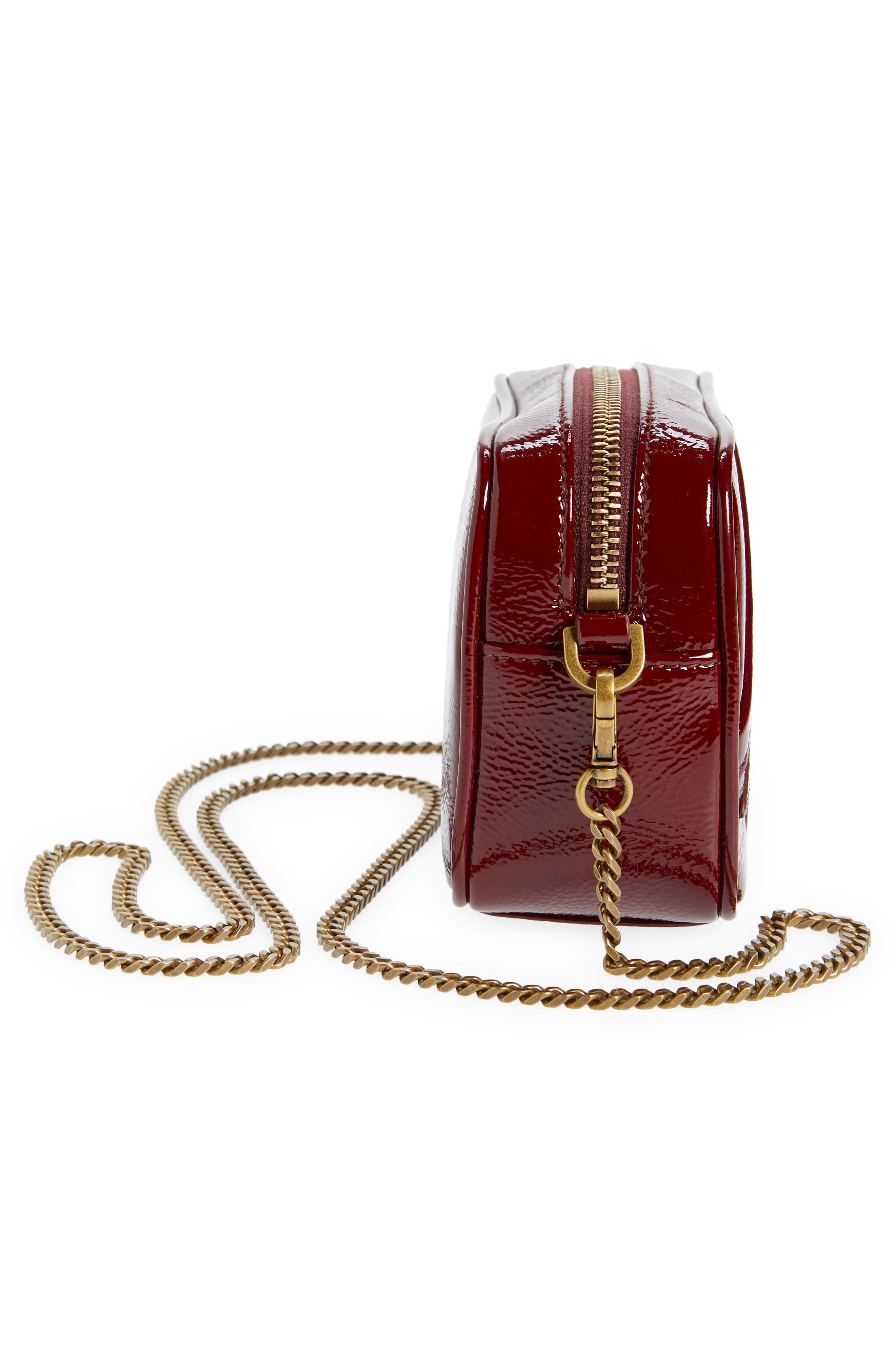 Golden Goose Mini Star Leather Crossbody Camera Bag, Alternate, color, Bordeaux