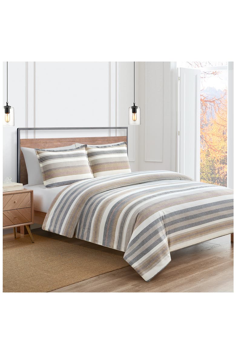Cascade Stripe Comforter & Shams Set, Alternate, color, TAN