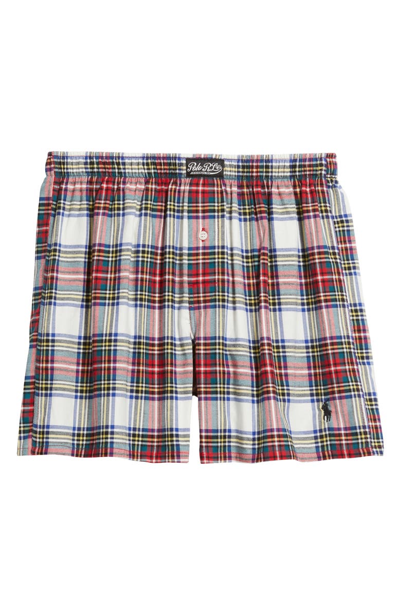 Polo Ralph Lauren Plaid Woven Cotton Boxers, Alternate, color, Stewart Plaid