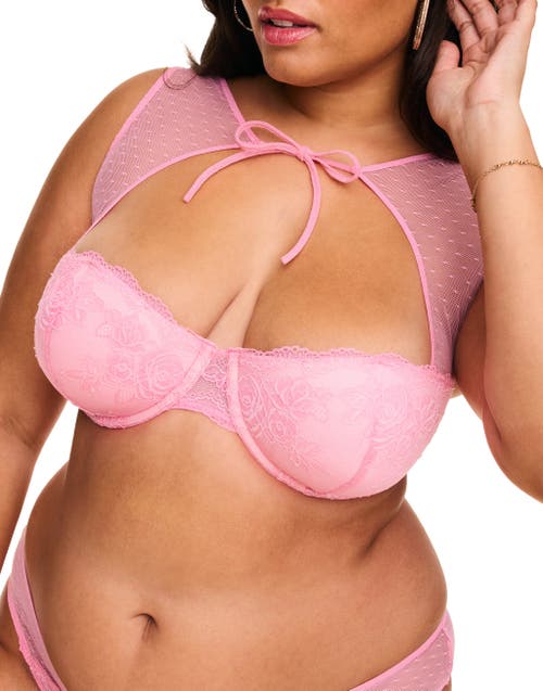 Adore Me Cordelia Push Up Balconette Bra In Medium Pink