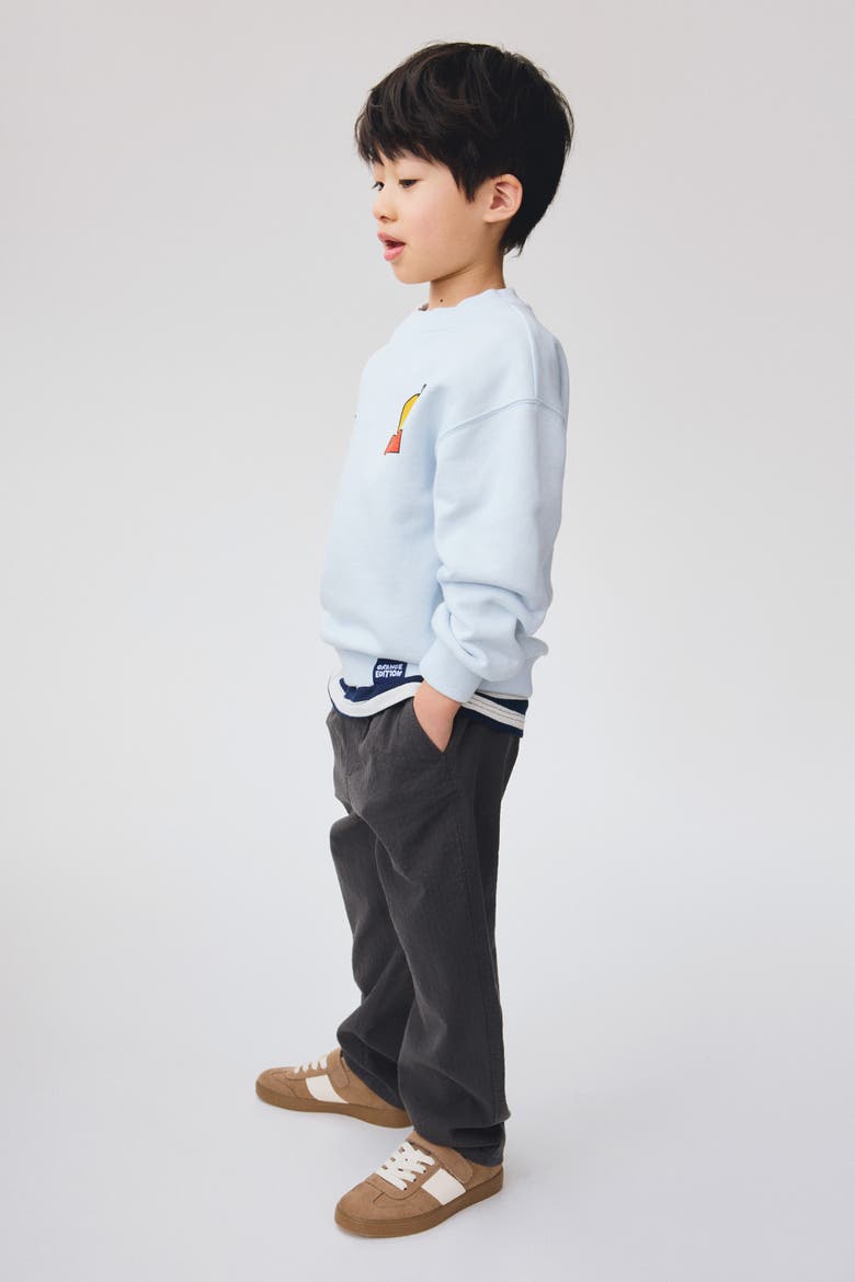 Cotton Seersucker Trousers, Alternate, color, Dark gray