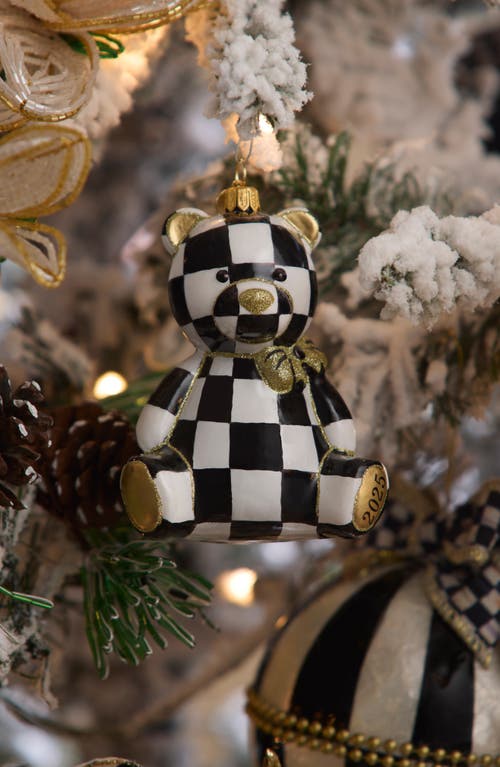 Mackenzie-childs Mackenzie Childs 2025 Bear Glass Ornament In Black