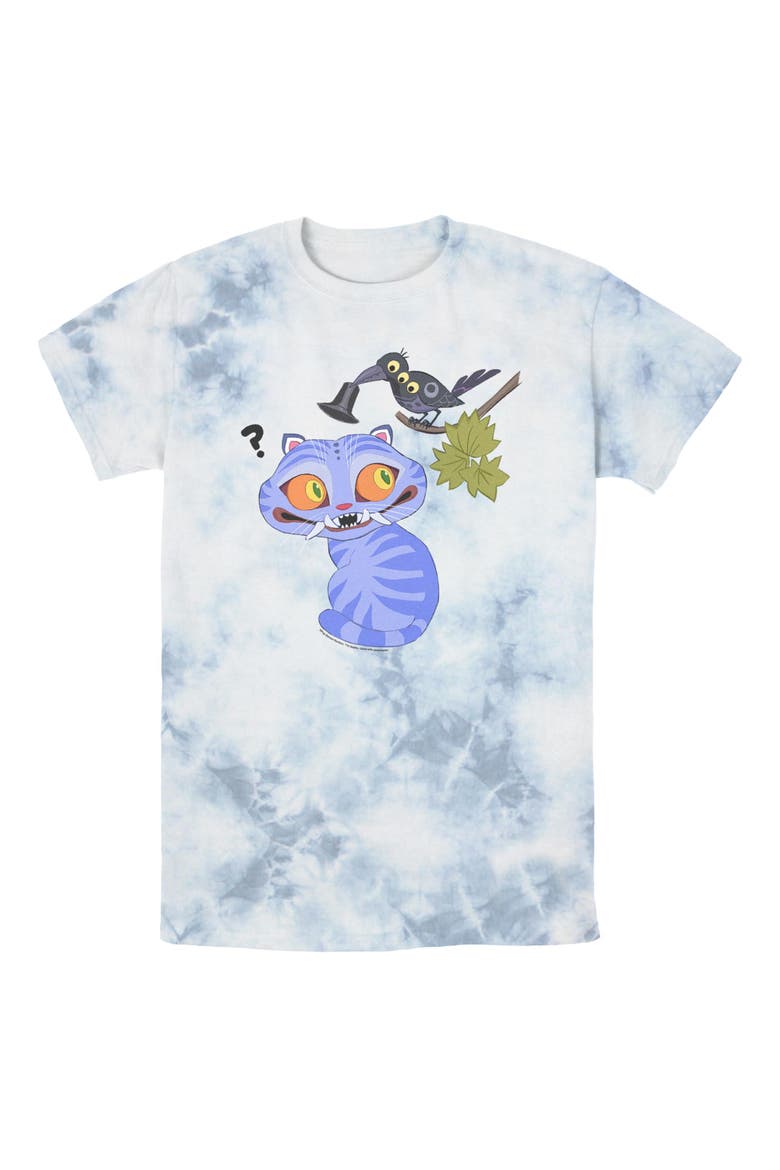 Mens KPop Demon Hunters Derpy And Magpie T Shirt, Main, color, White/Blue