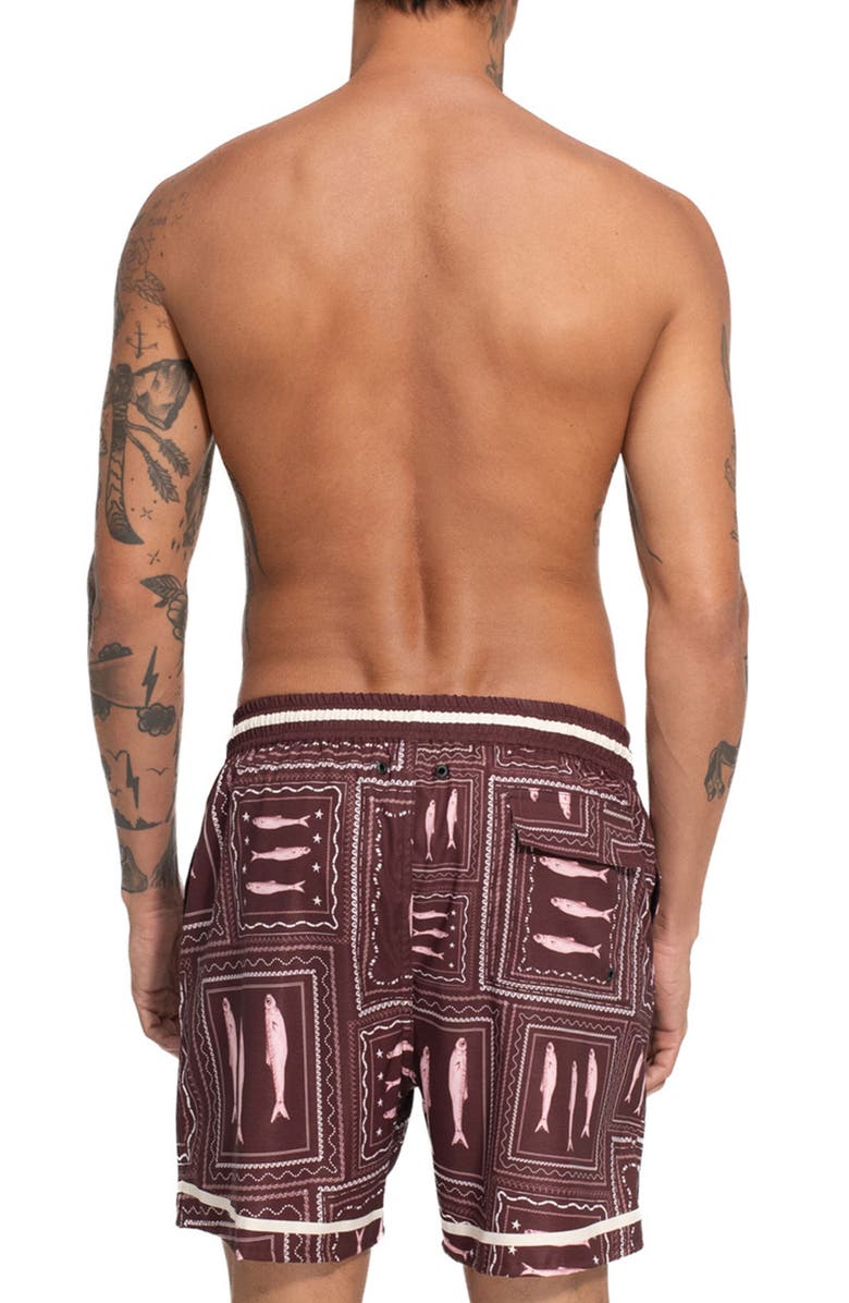 Agua Bendita Joe Swim Trunks, Alternate, color, Brown Multi