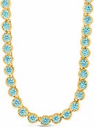 Sterling Forever Helene Bezel Cubic Zirconia Tennis Necklace