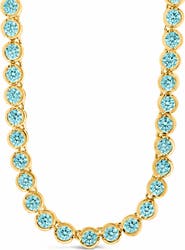 Sterling Forever Helene Bezel Cubic Zirconia Tennis Necklace