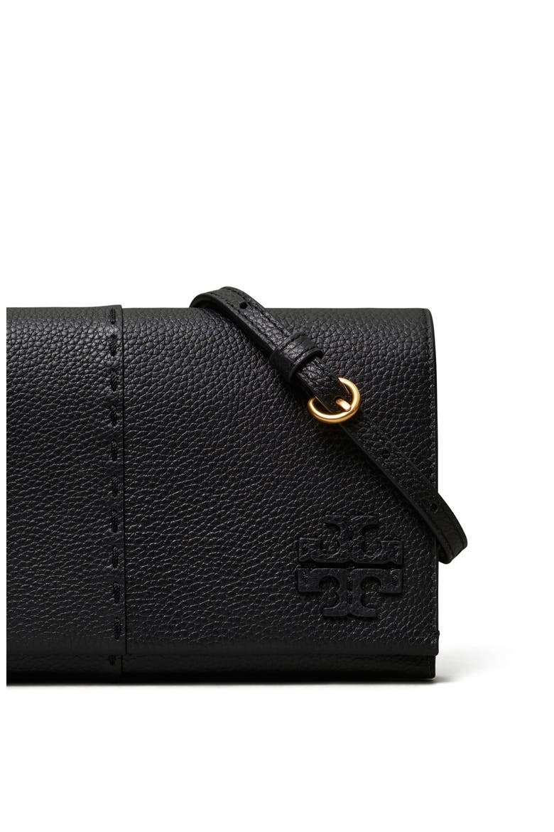 McGraw Leather Wallet Crossbody, Alternate, color, BLACK