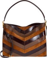 Veronica Beard Vida Chevron Leather Shoulder Bag