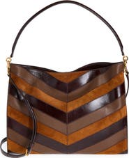 Veronica Beard Vida Chevron Leather Shoulder Bag
