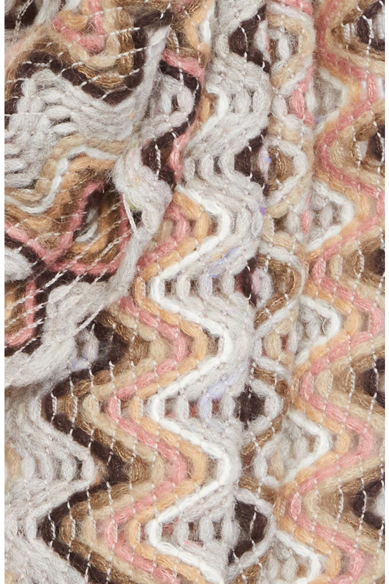 Zigzag Fringe Scarf, Alternate, color, 0001 BEIGE MULTI