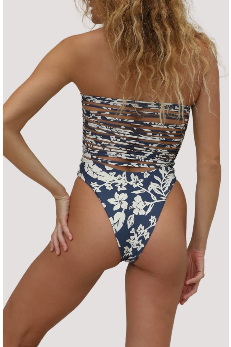 Paola Macramé Strapless One-Piece Swimsuit, Alternate, color, HIBISCO