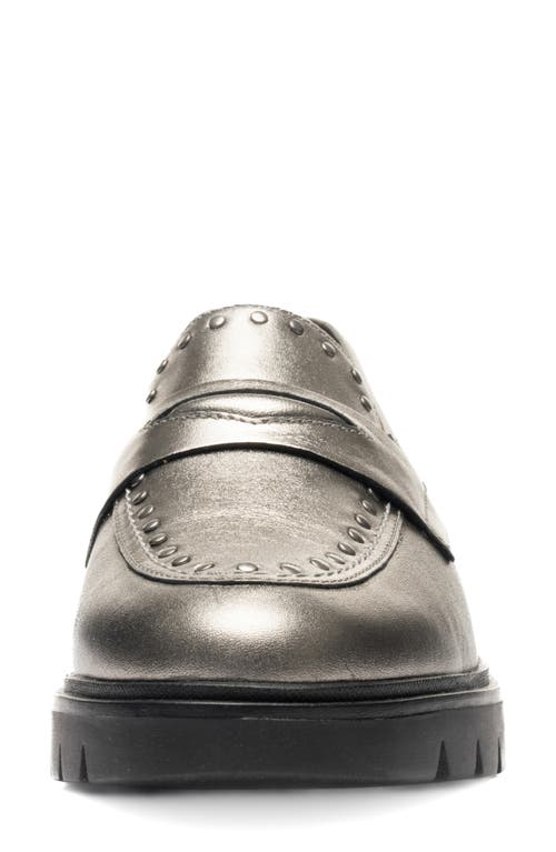 Ara Cardiff Studded Penny Loafer In Silver