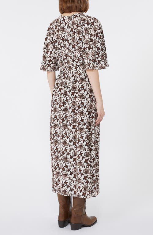 Weekend Max Mara Varese Floral Print Silk Dress In Brown