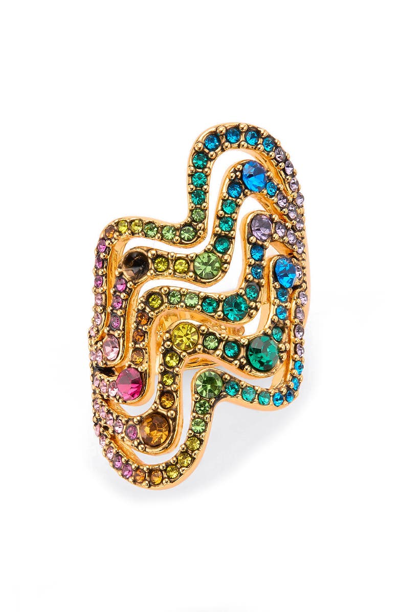 Kurt Geiger London Rainbow Wave Cocktail Ring, Alternate, color, Multi