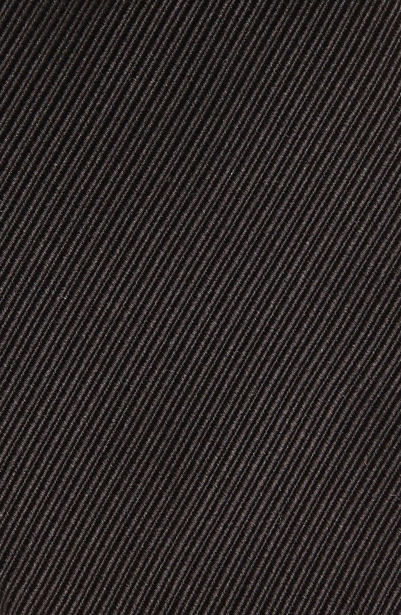 David Donahue Stripe Silk Tie, Alternate, color, Black
