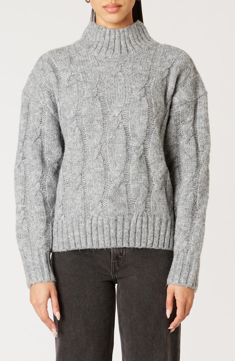 Nia Fiji Turtleneck Sweater, Main, color, Heather Grey