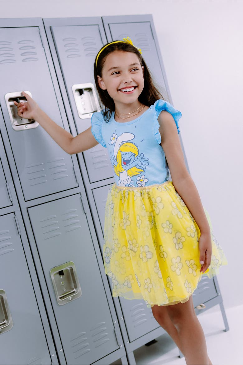 Smurfette Tutu Dress, Alternate, color, Smurfette Blue Yellow
