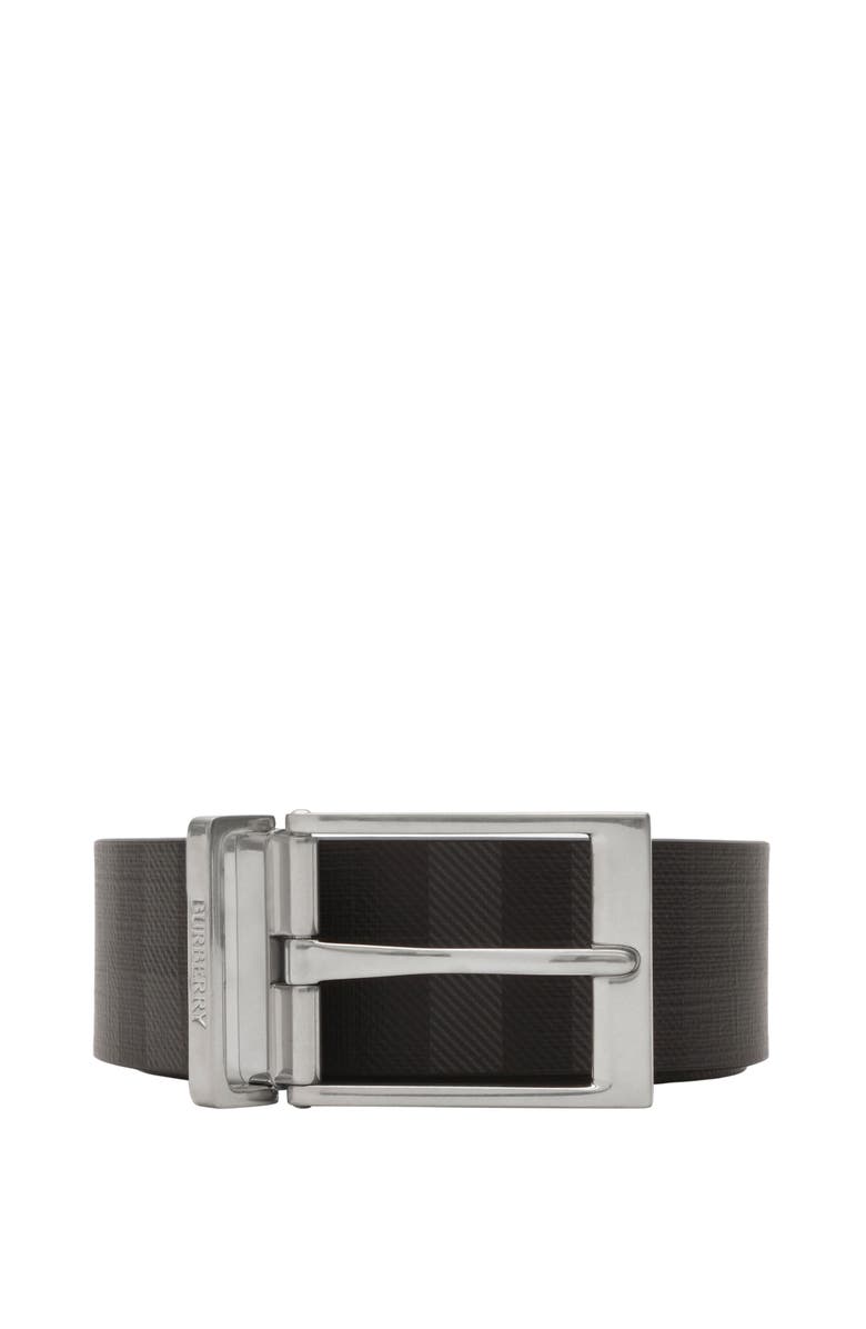 Burberry Reversible Check Belt, Main, color, Iron Grey/Black/Palladium