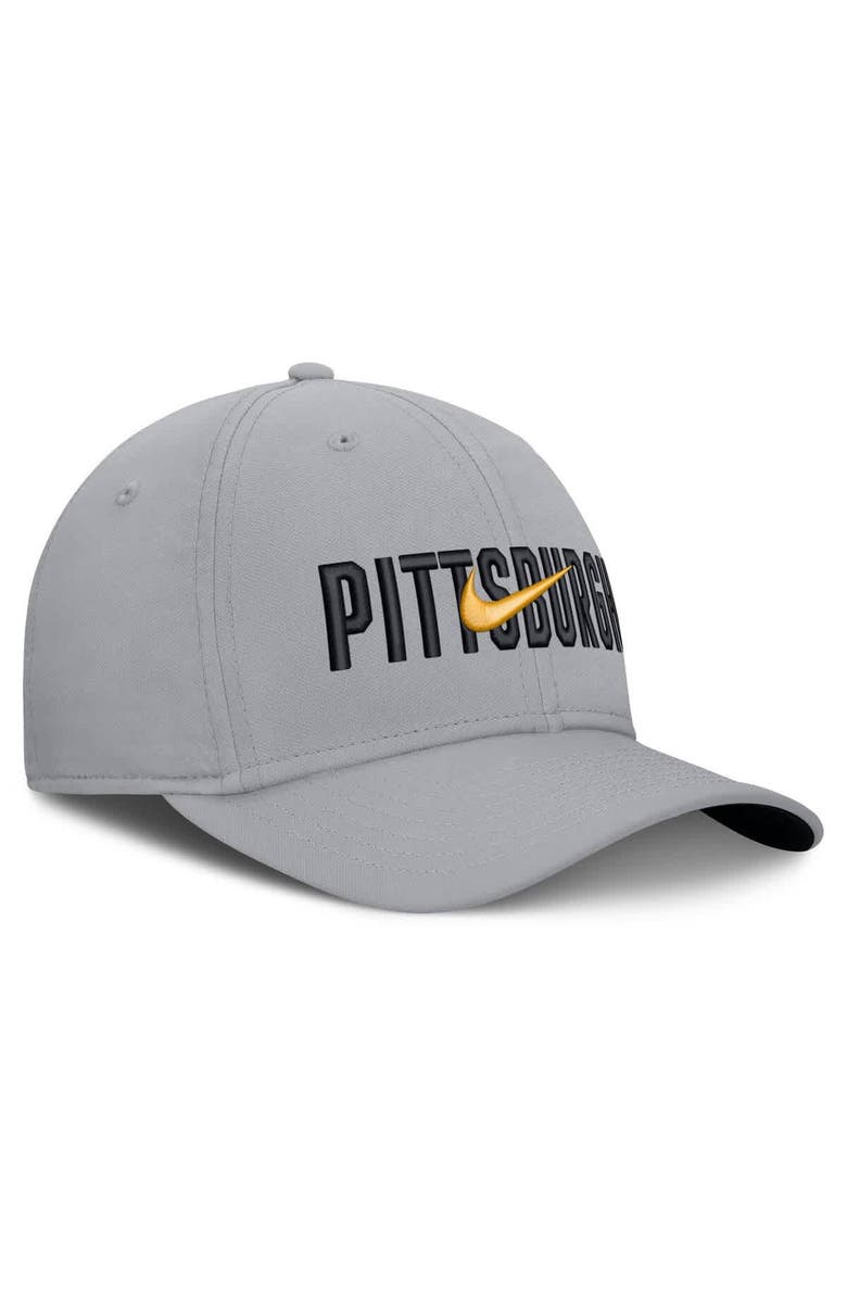Nike Men's Nike Gray Pittsburgh Pirates Primetime Rise Dri-FIT Flex Hat, Alternate, color,