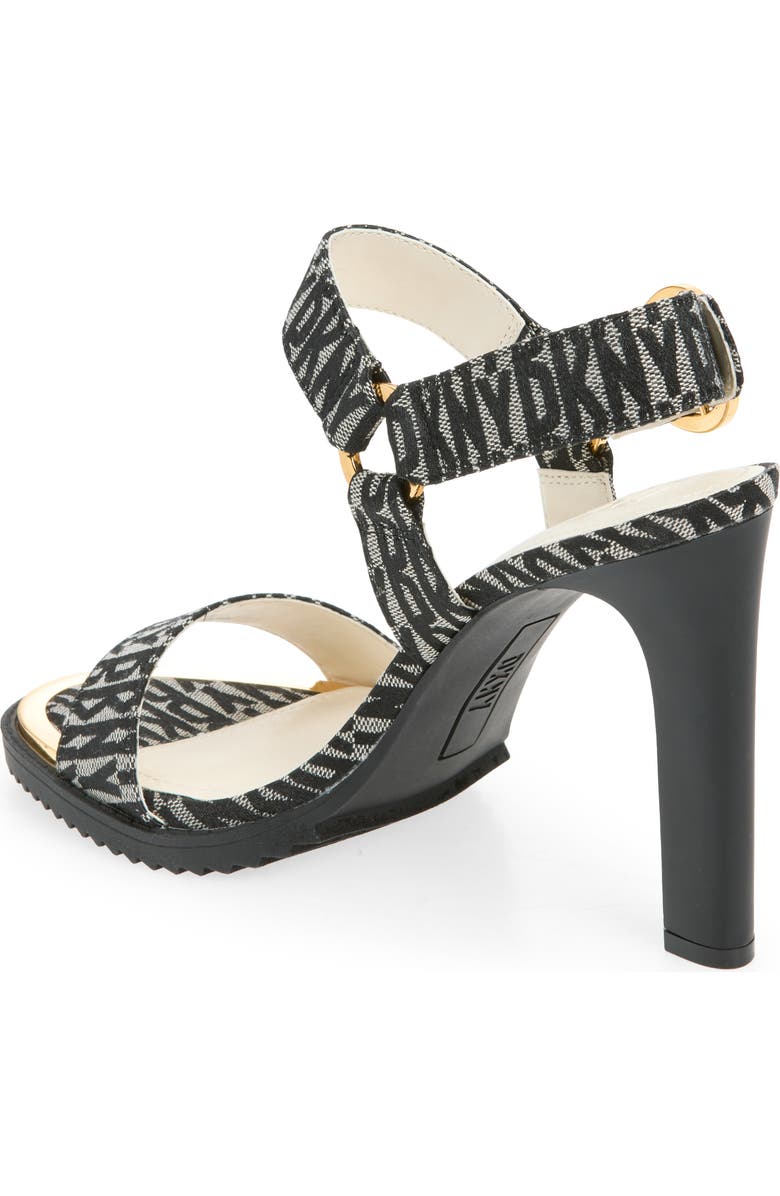 DKNY Blaire Ankle Strap Sandal, Alternate, color, Black/ Eggnog