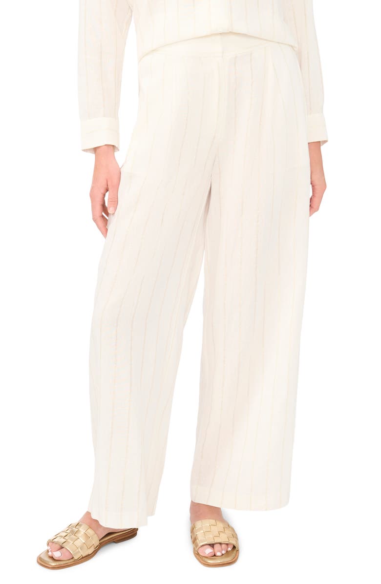 Vince Camuto Pleated Wide Leg Pants, Alternate, color, New Ivory