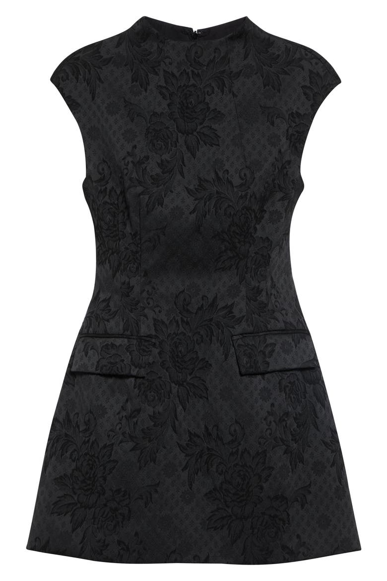 Haworth Floral Jacquard Minidress, Alternate, color, BLACK