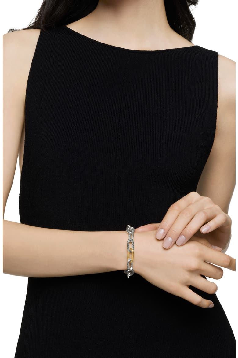 DY Madison Chain in Silver with 18K Gold Bracelet, 11mm, Alternate, color, GOLD/ SILVER