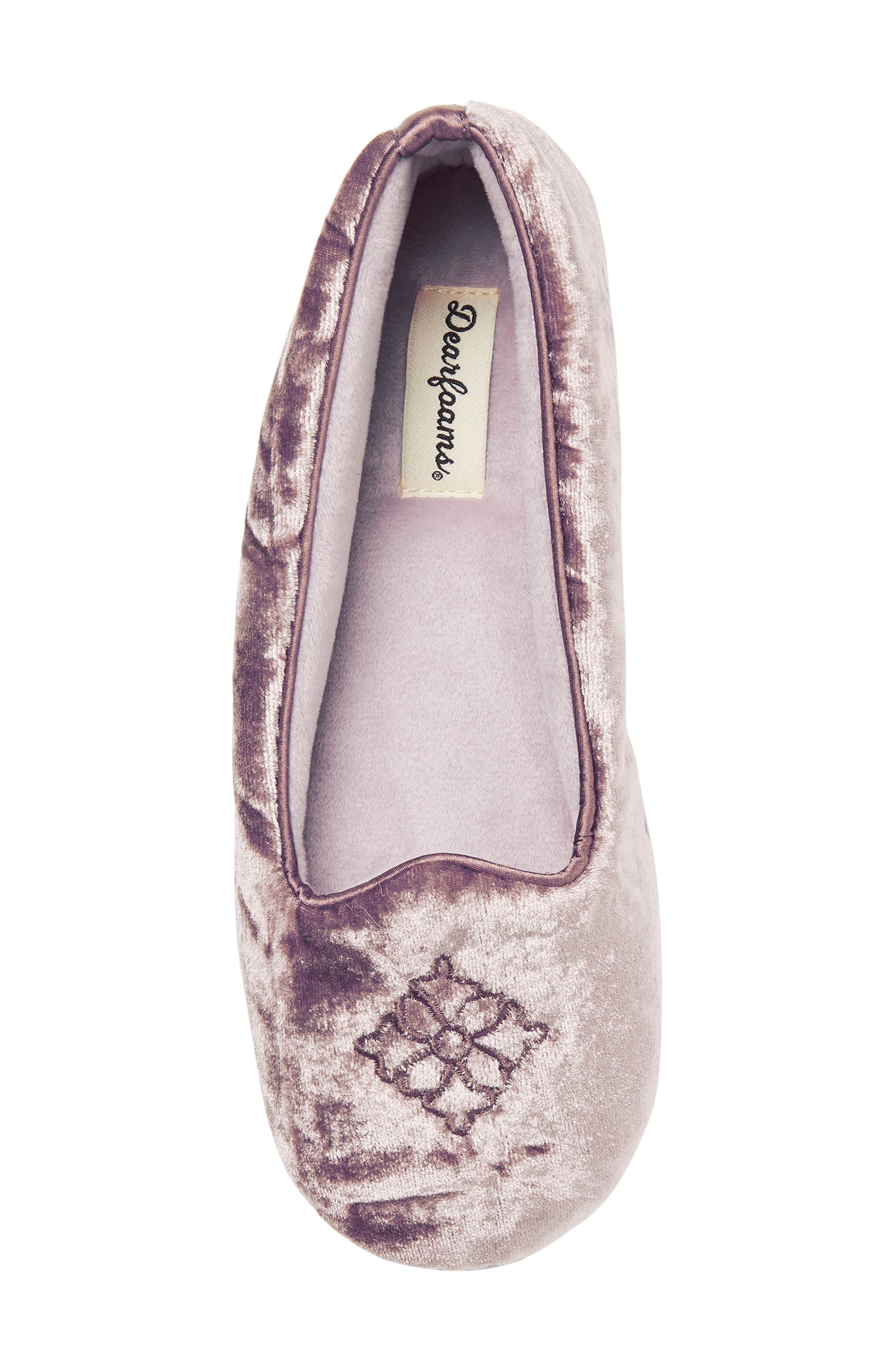 DEARFOAMS Rebecca Velour Slipper, Alternate, color, Frosted Plum
