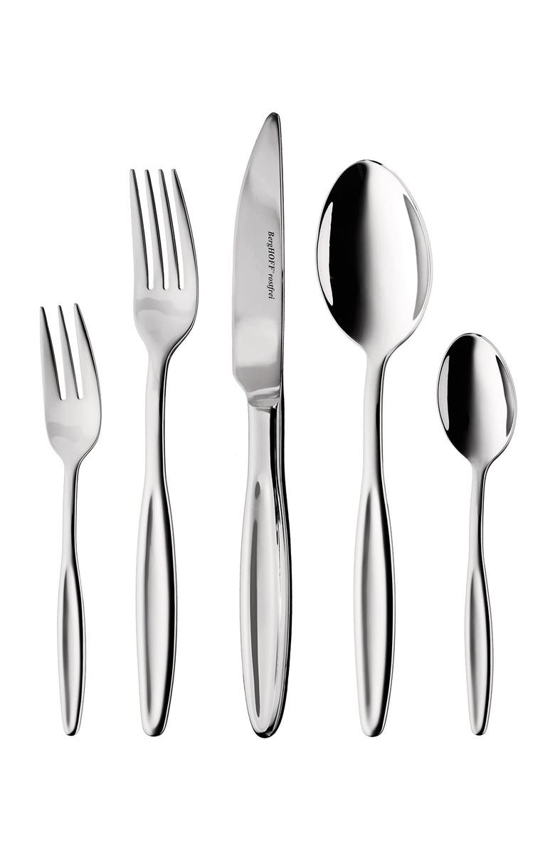 BergHOFF Ralph Kramer Folio 30-Piece Flatware Set, Alternate, color, Silver
