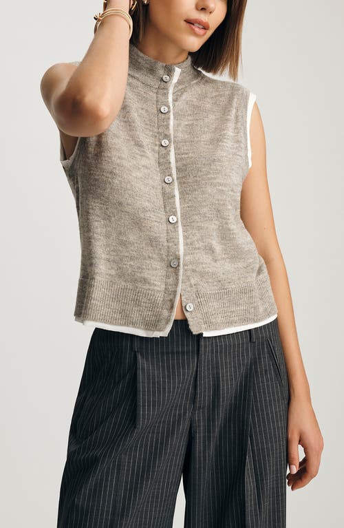 Mavi Jeans Layered Knit Vest in Mid Grey Melange at Nordstrom, Size Small