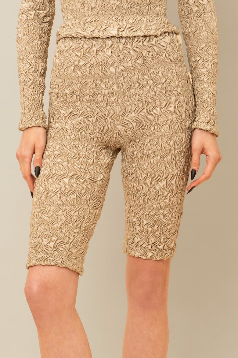 Blair Cozy Elevated Fitted Long Shorts, Main, color, Dark Champagne